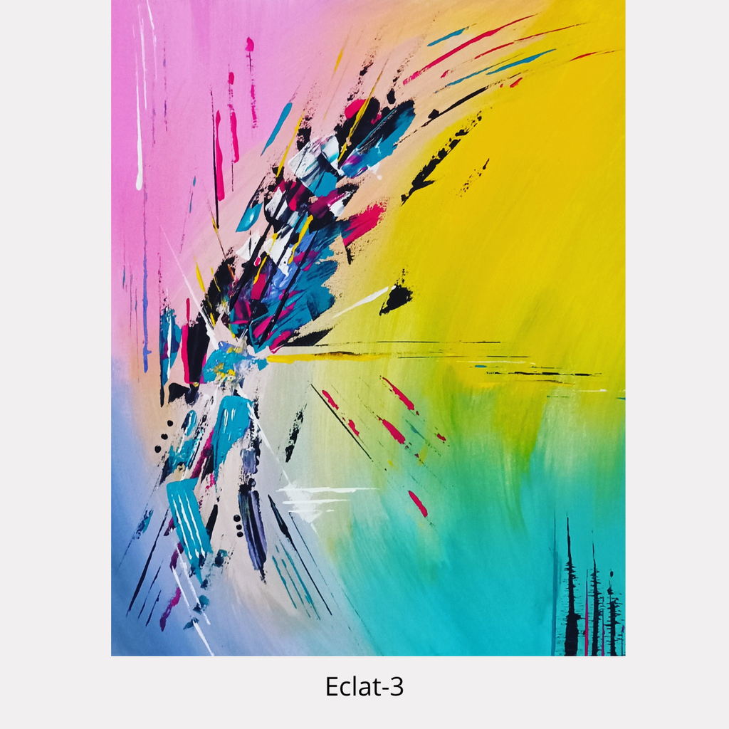Éclat-3 – peinture abstraite contemporaine colorée 40 × 50 cm de Tony Debs