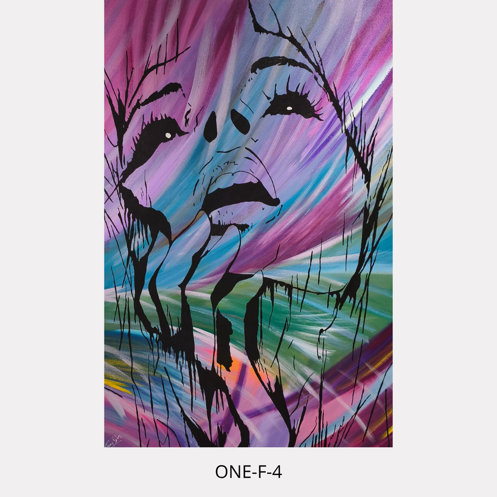 One-F 4 – portrait féminin contemporain, peinture acrylique originale 30P de Tony Debs