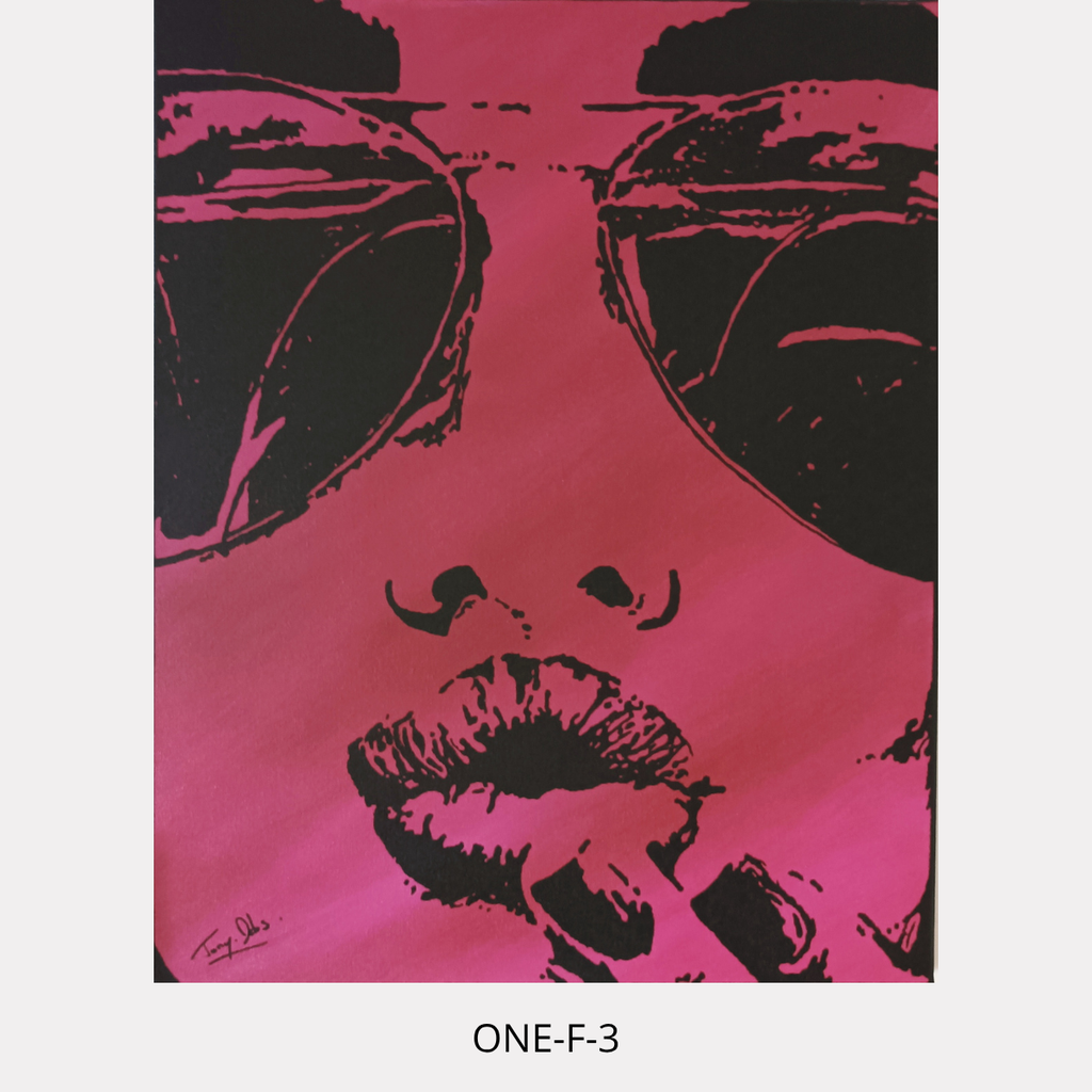 One-F 3 – portrait féminin contemporain, peinture acrylique originale 40 × 50 cm de Tony Debs