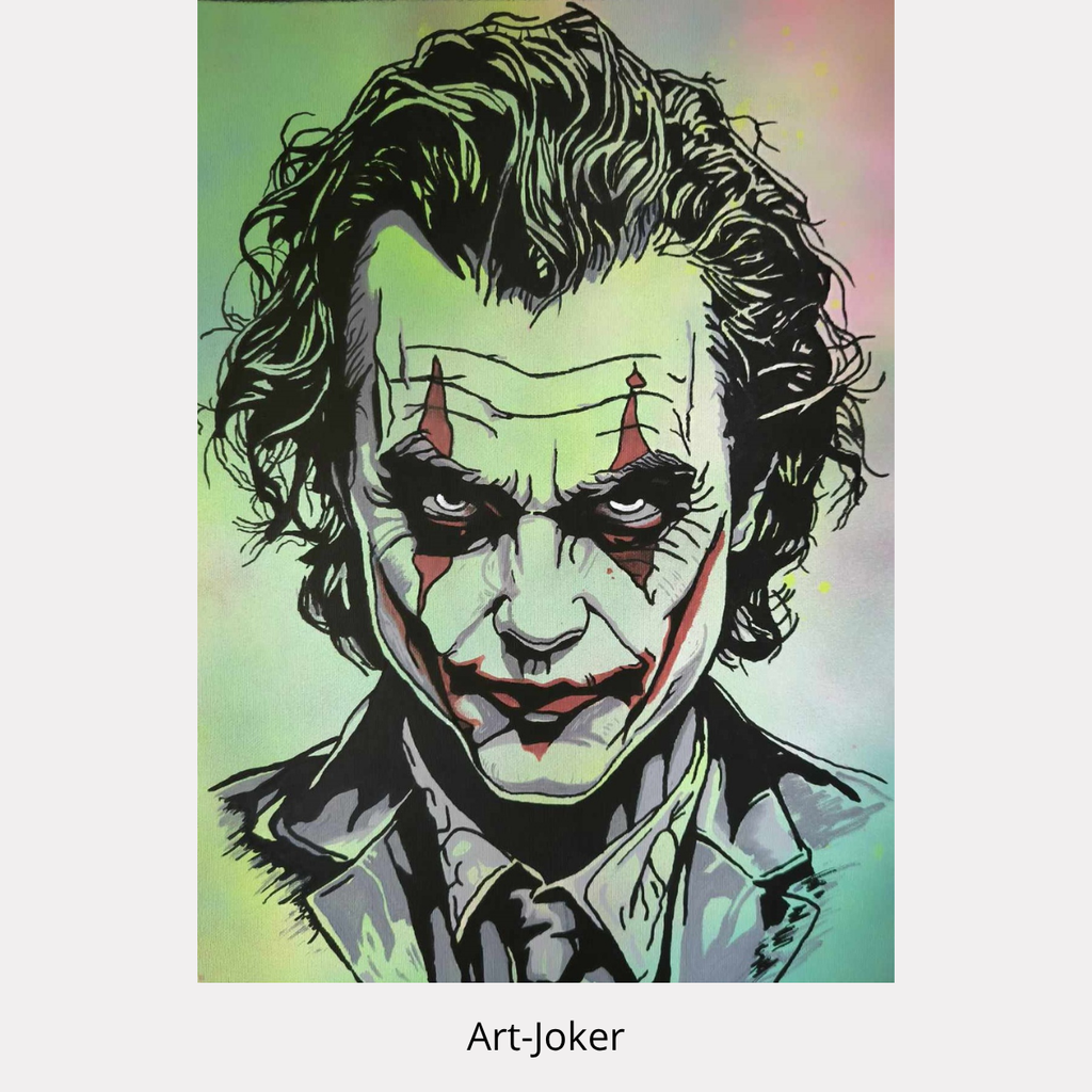 Art-Joker – portrait graphique du Joker, peinture originale 30 × 40 cm de Tony Debs