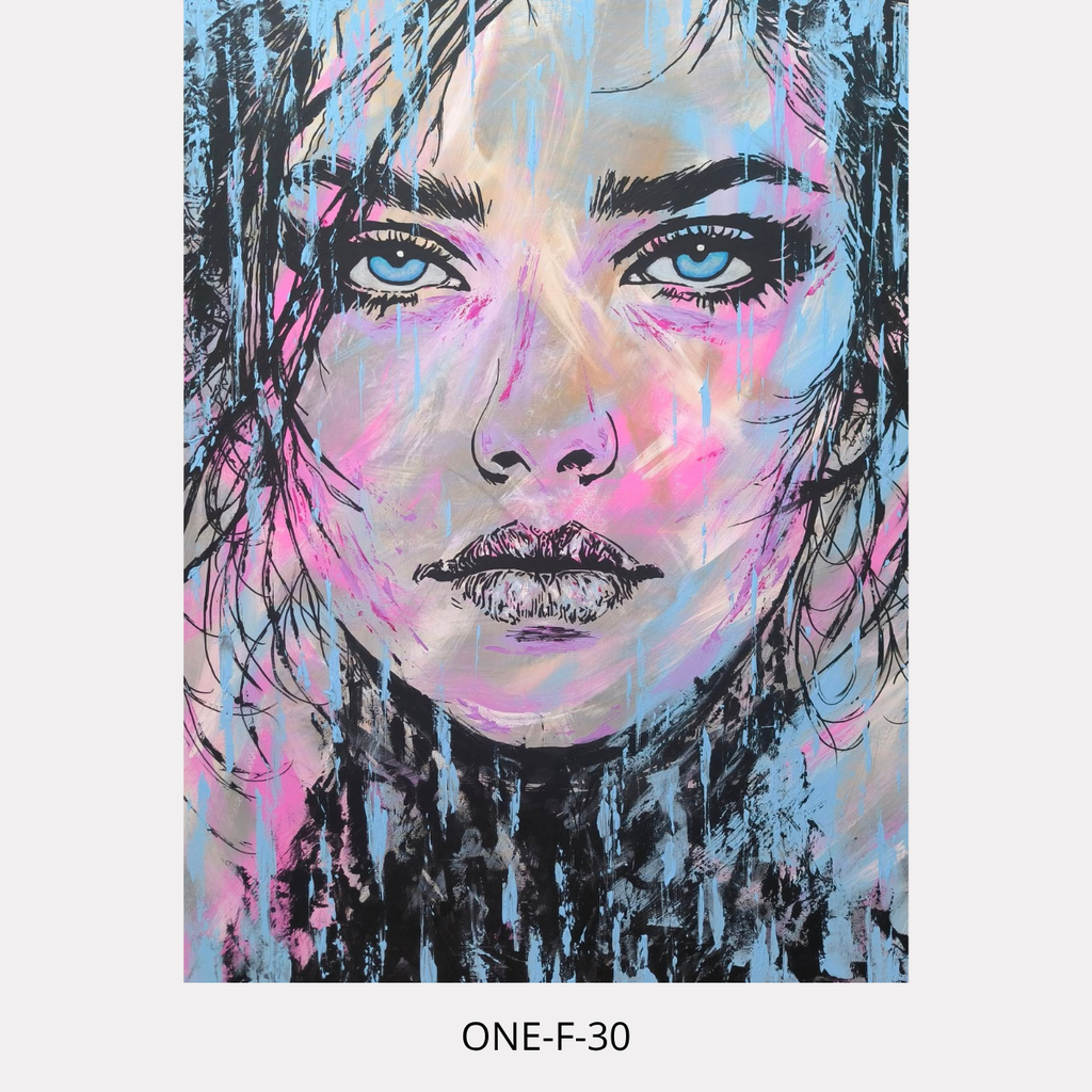 One-F 30 – portrait féminin contemporain, peinture acrylique originale 50F de Tony Debs