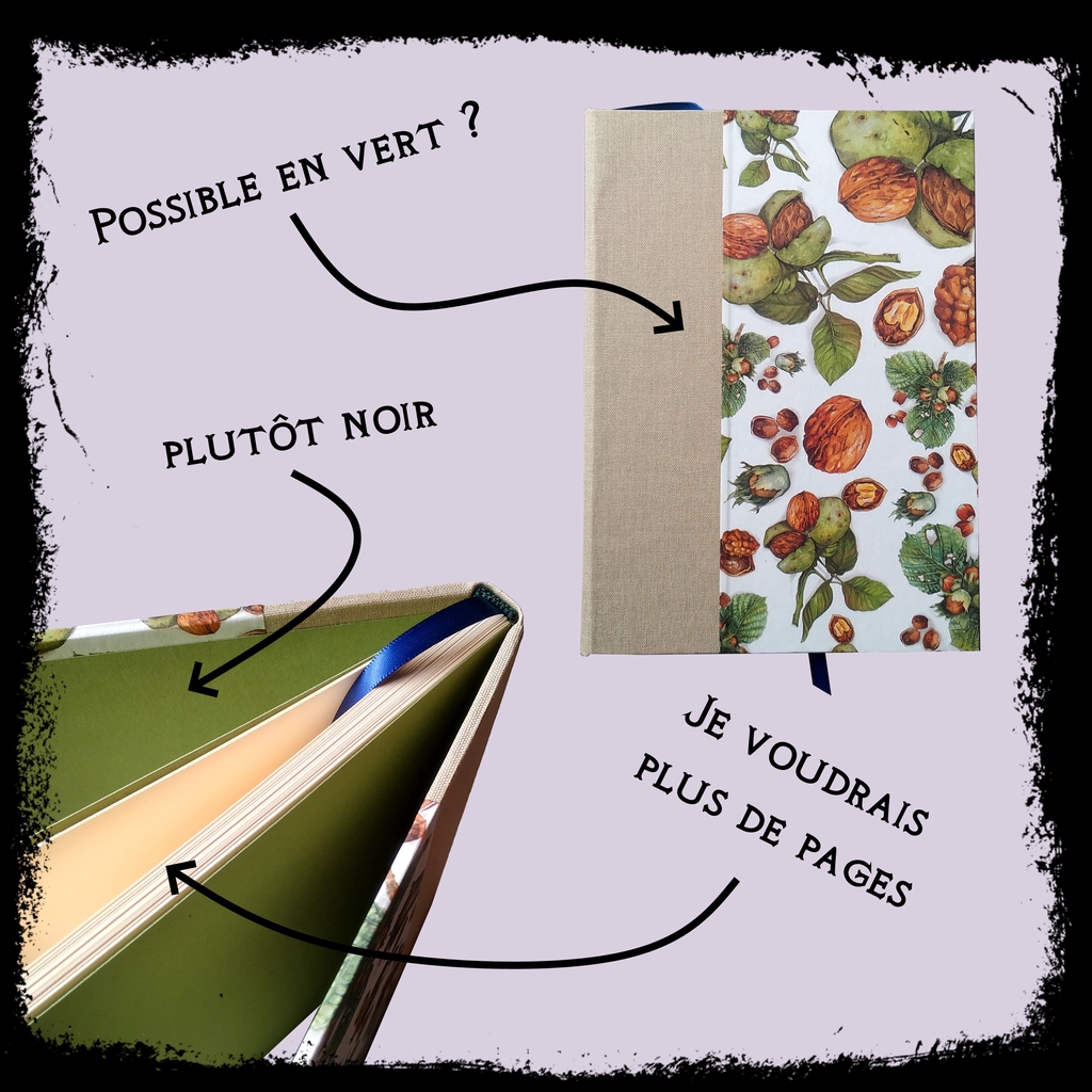 Carnet customisé, commande personnalisée sur mesure