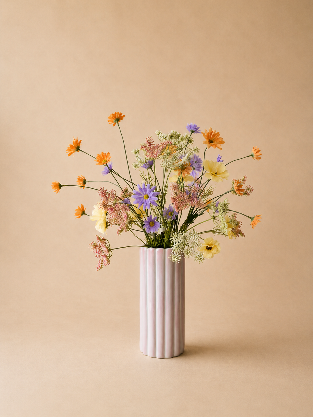 Zijden bloemen boeket pastel bij sveervol wonen