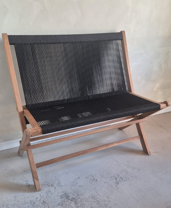 Tuinbankje teak met touw