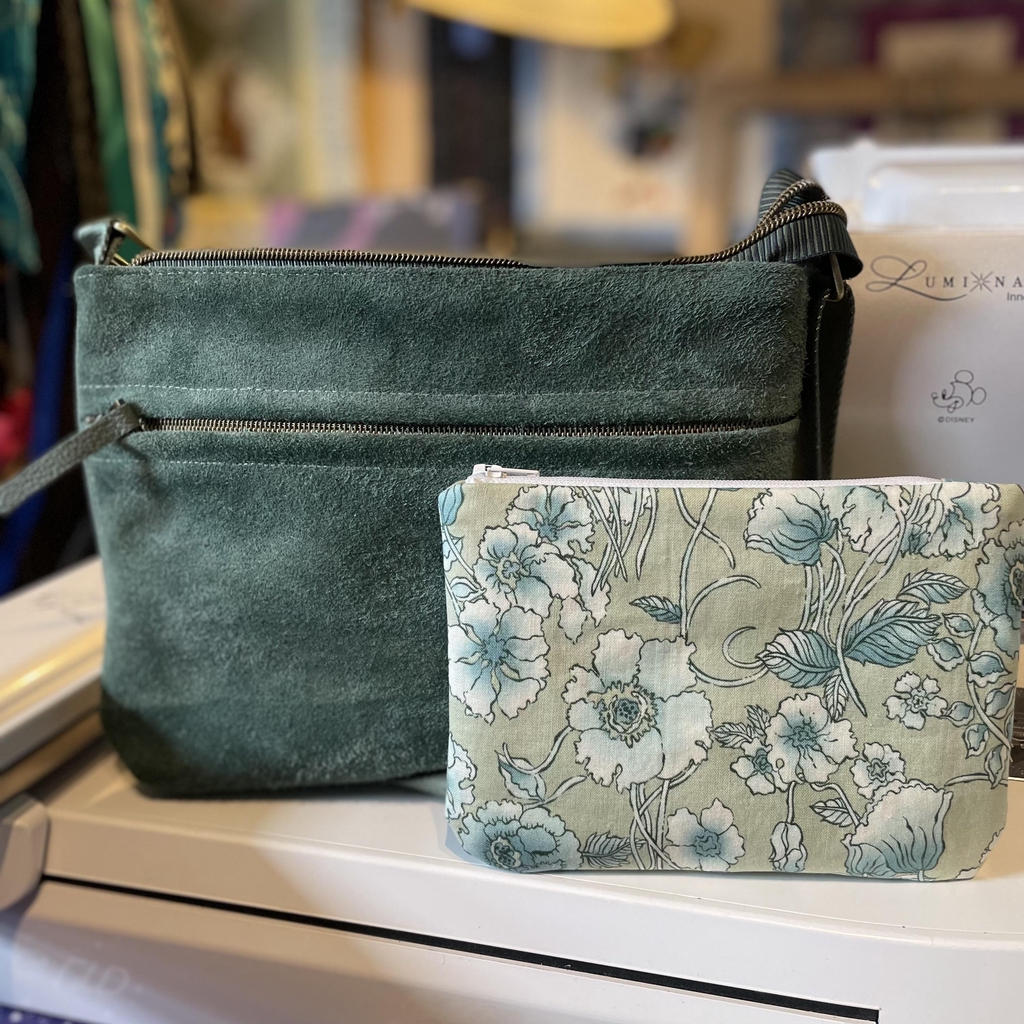 🚘 The Italian Job - Sage Suede Slimline Bag