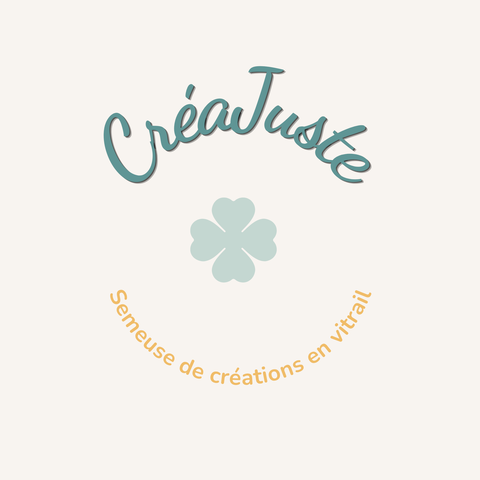 CréaJuste, un trèfle au milieu, Semeuse de créations en vitrail