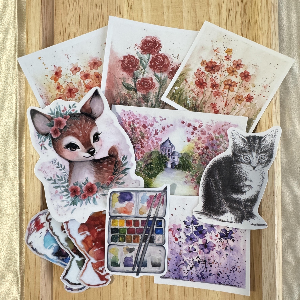 Stickers, autocollant, impression dessin, peinture, Sabrina Pilarz