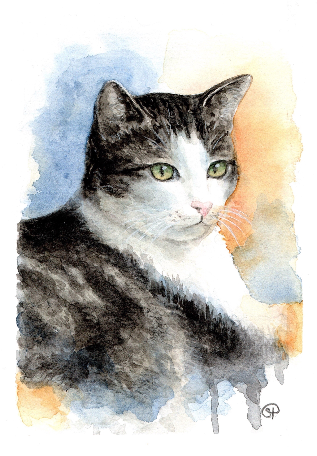 Commande personnalisée  peinture  aquarelle animaux domestiques