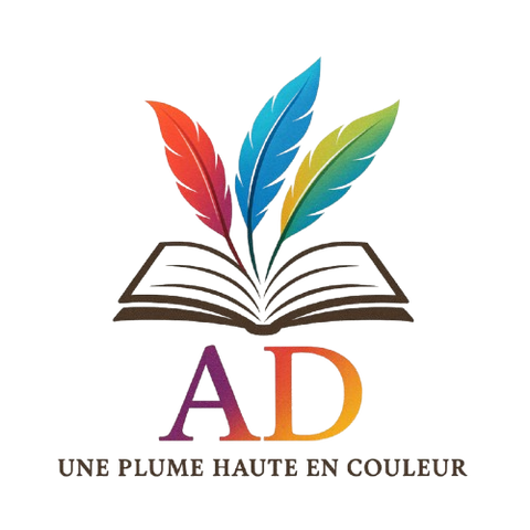 Retour à l'accueil - Logo officiel de l'auteure Aurélie Dugast - Un livre ouvert avec des plumes.