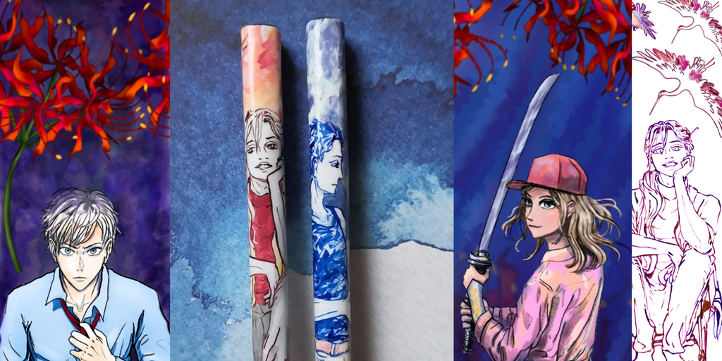 Chopsticks mit individuellem Motiv, Dein Portrait im Animéstil auf Essstäbchen - Tanabati Atelier und Manufaktur Berlin