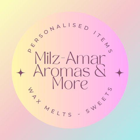Milz-Amar Aromas  Scents, Sweets & Treats

For all your sweetie treats, personalised items and smell me love me wax melts.

 If there is anything you require please contact me.  