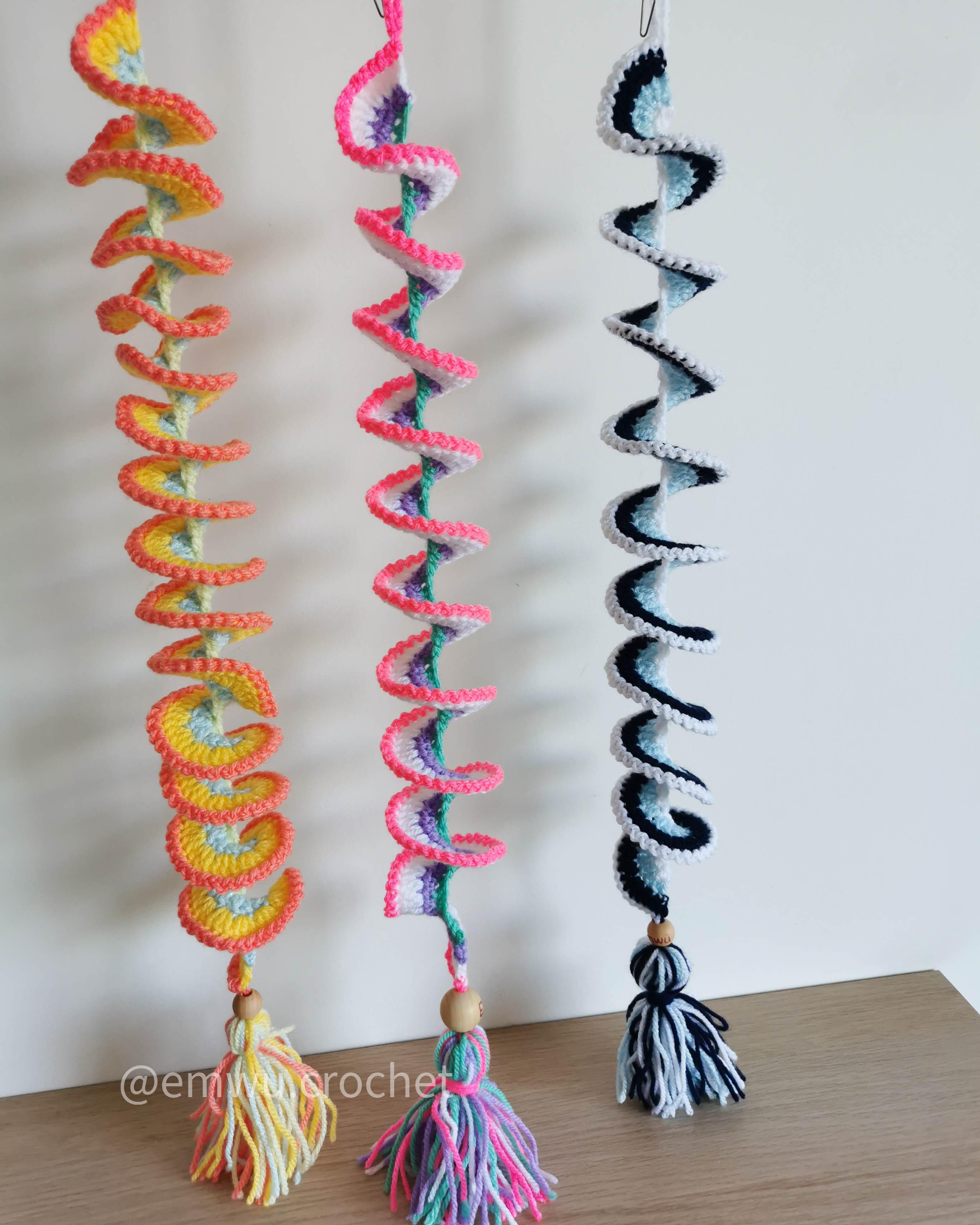 Moulins à vent fait main au crochet Emwü