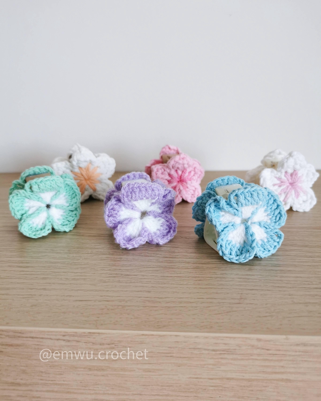 Pinces fleurs crochet fait main Emwü