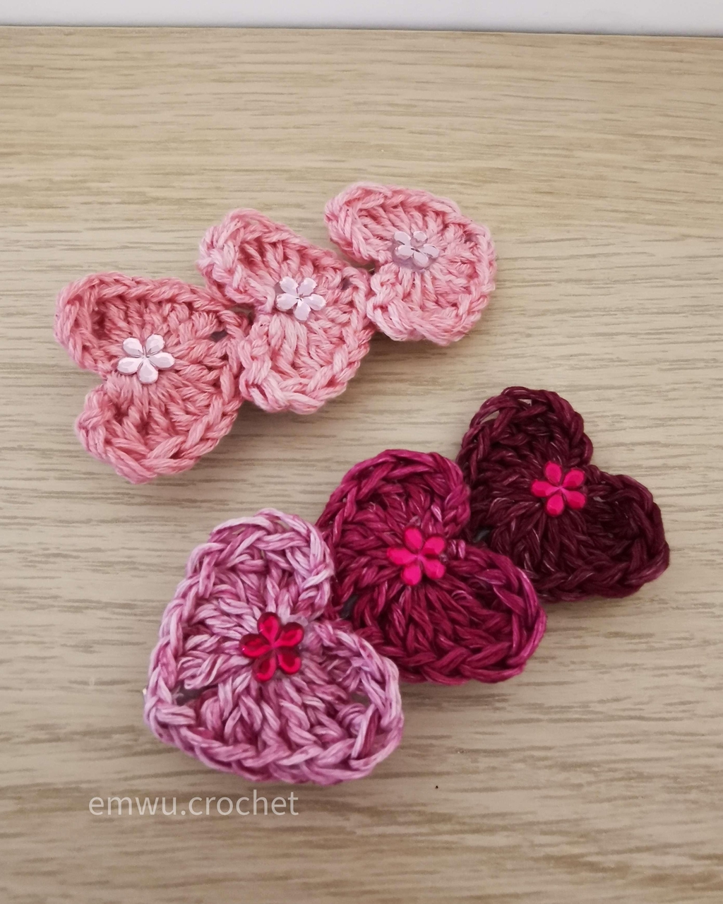 Barettes coeurs rose