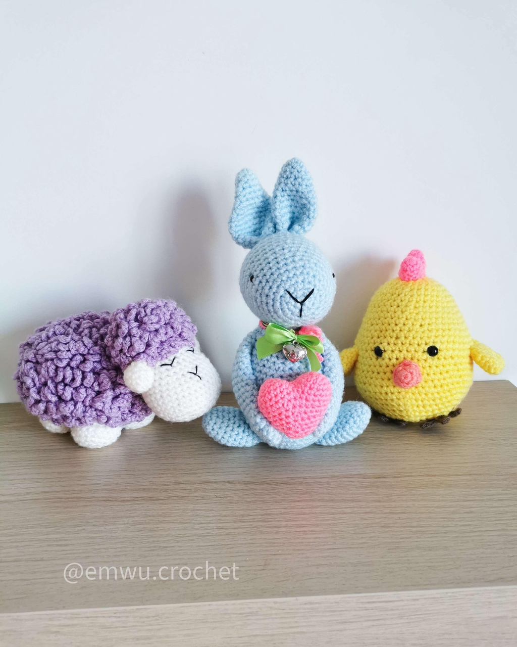 Moutin Lapin poussin crochet fait main Emwü