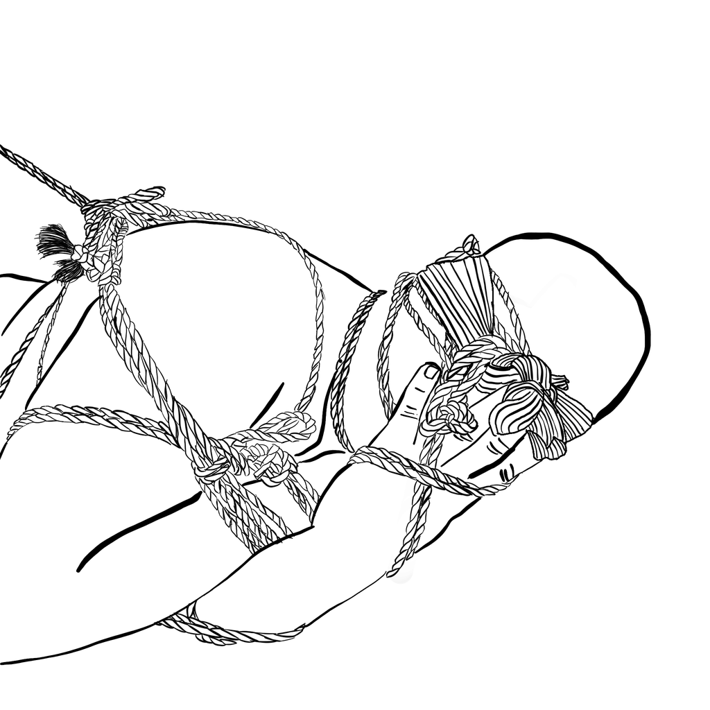 person in rope drawing