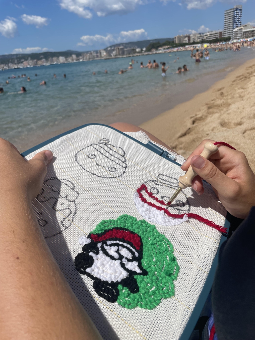punch needle op vakantie