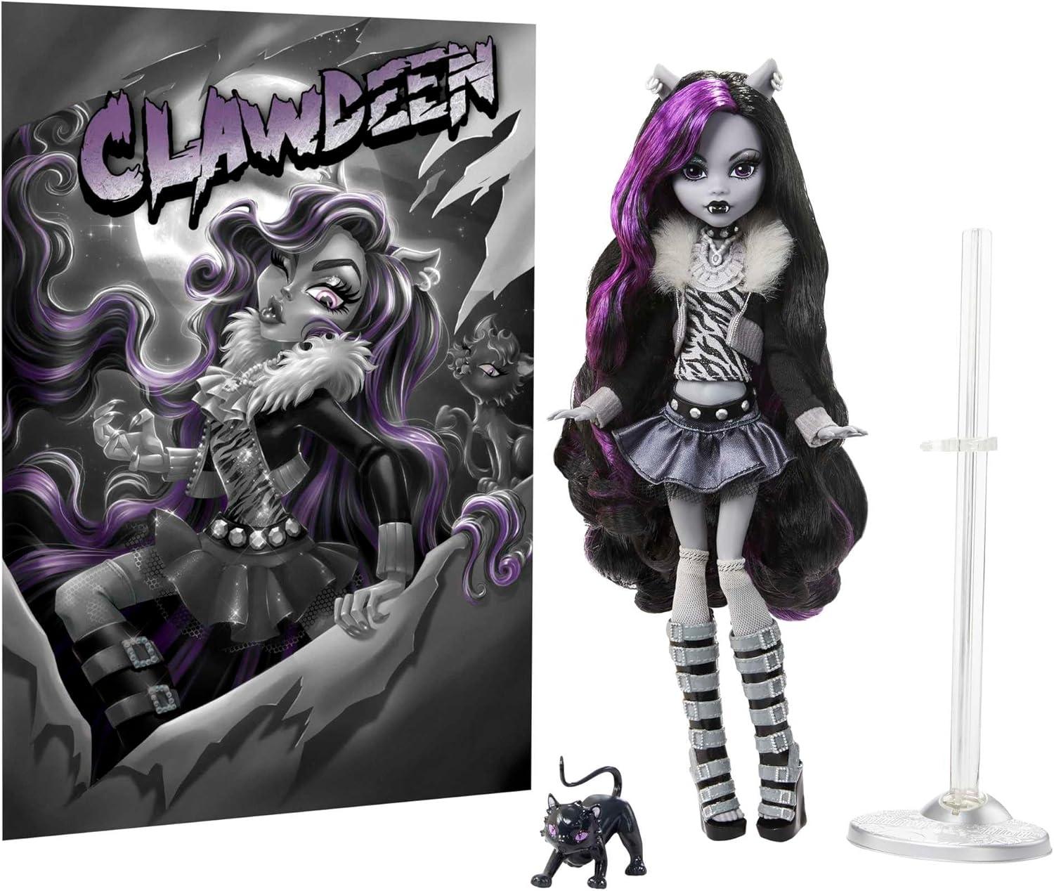Reel Drama Clawdeen Wolf Monster High Doll with Pet Crescent and poster