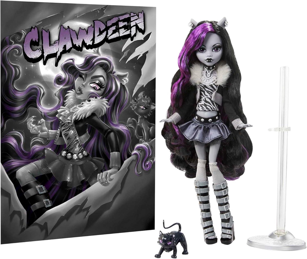Reel Drama Clawdeen Wolf Monster High Doll with Pet Crescent and poster 