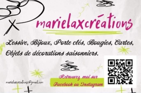 Hello, moi c'est Marie-France,  la créatrice de marielaxcréations !
Je vous propose des idées originales et uniques, en epoxy, perle... Des decorations poir tous vous événements.  Des cadeaux, des portes-cléfs, des bijoux, des bougies,  mais aussi de la lessive et des savons naturels!