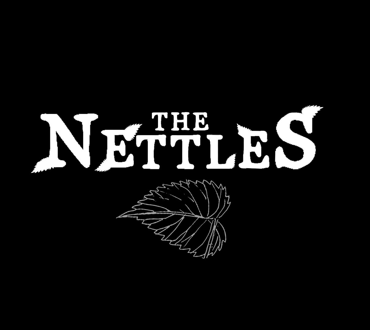 The Nettles band logo: The Nettles band name with an outline of a nettle leaf below