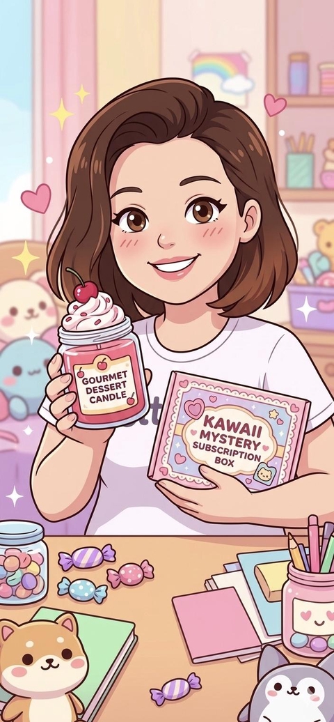 🎀Box kawaii et bougies kawaii🎀