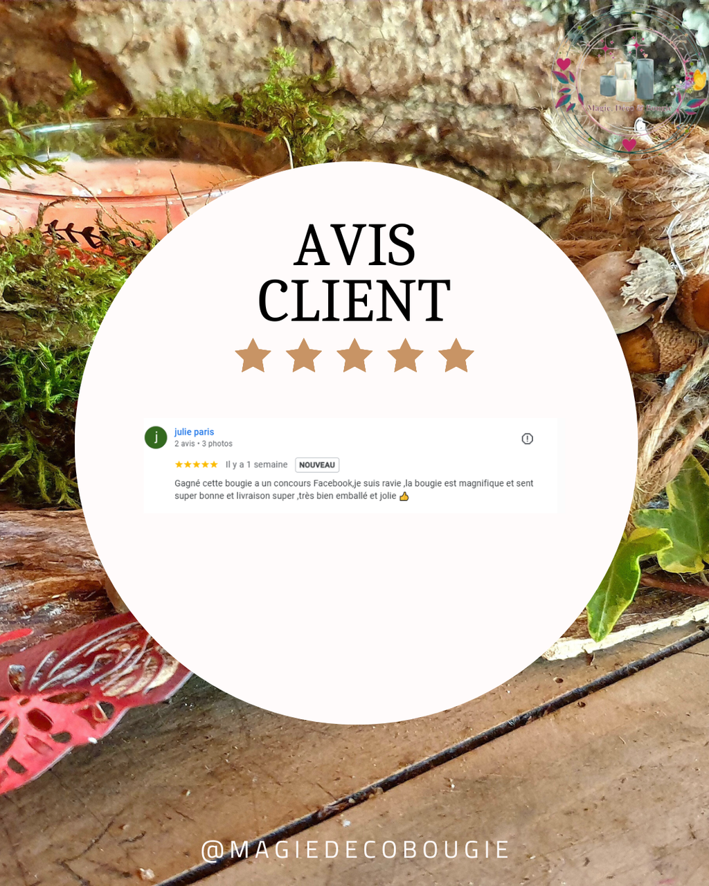 Créations artisanales Magie, Déco & Bougie - bougies et objets bien-être faits main.