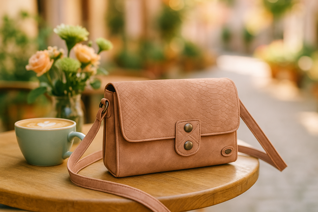 i'm dutch Tas, Leren tas, Taupe crossbody damestas met slangenprint flap, stijlvolle dames tas voor elke dag.