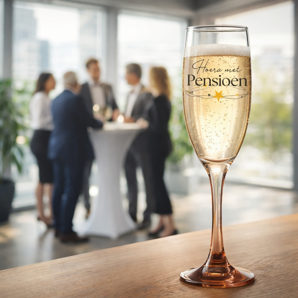 Champagne en wijn glazen met tekst