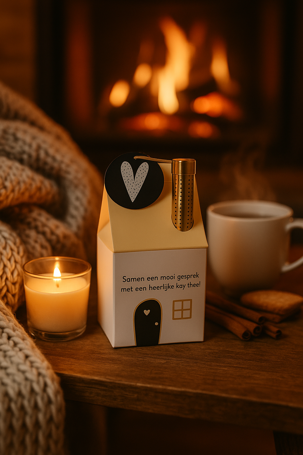 mooie gesprekken met geurkaars en een Thee cadeau – cadeaus & woonaccessoires.