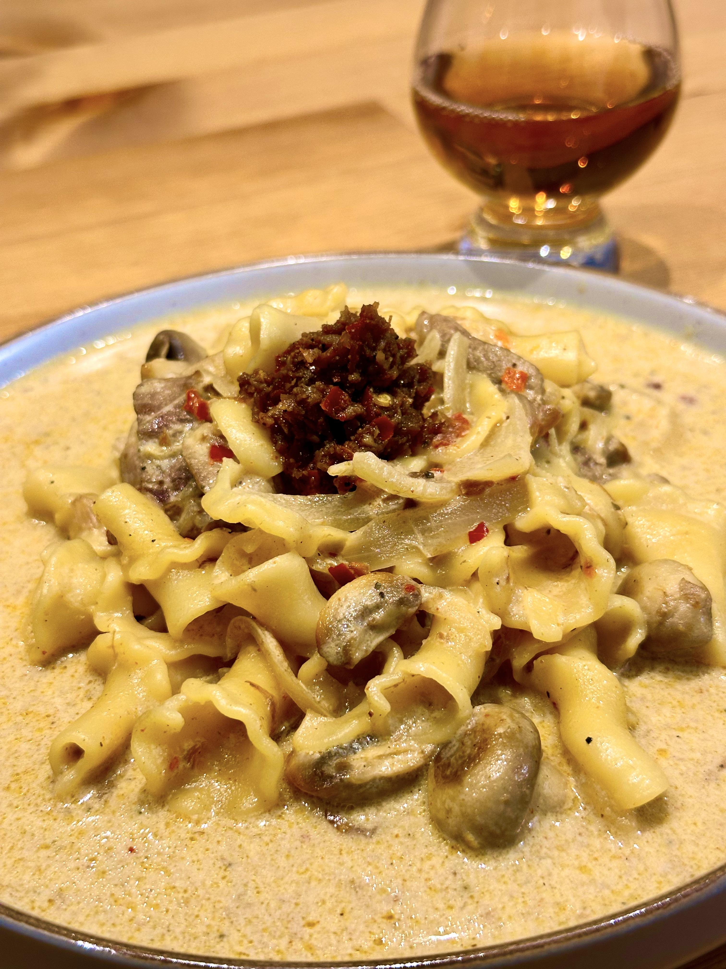 Creamy Pasta Made with Chilli Oil