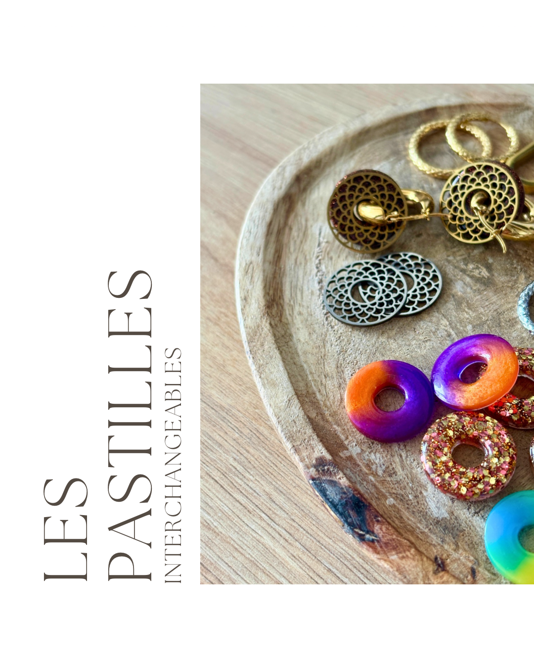 Changez la couleur de fond de vos pampilles au gré de vos envies avec les pastilles interchangeables en acier inoxydable à marier avec les donuts en résine de toutes les couleurs !