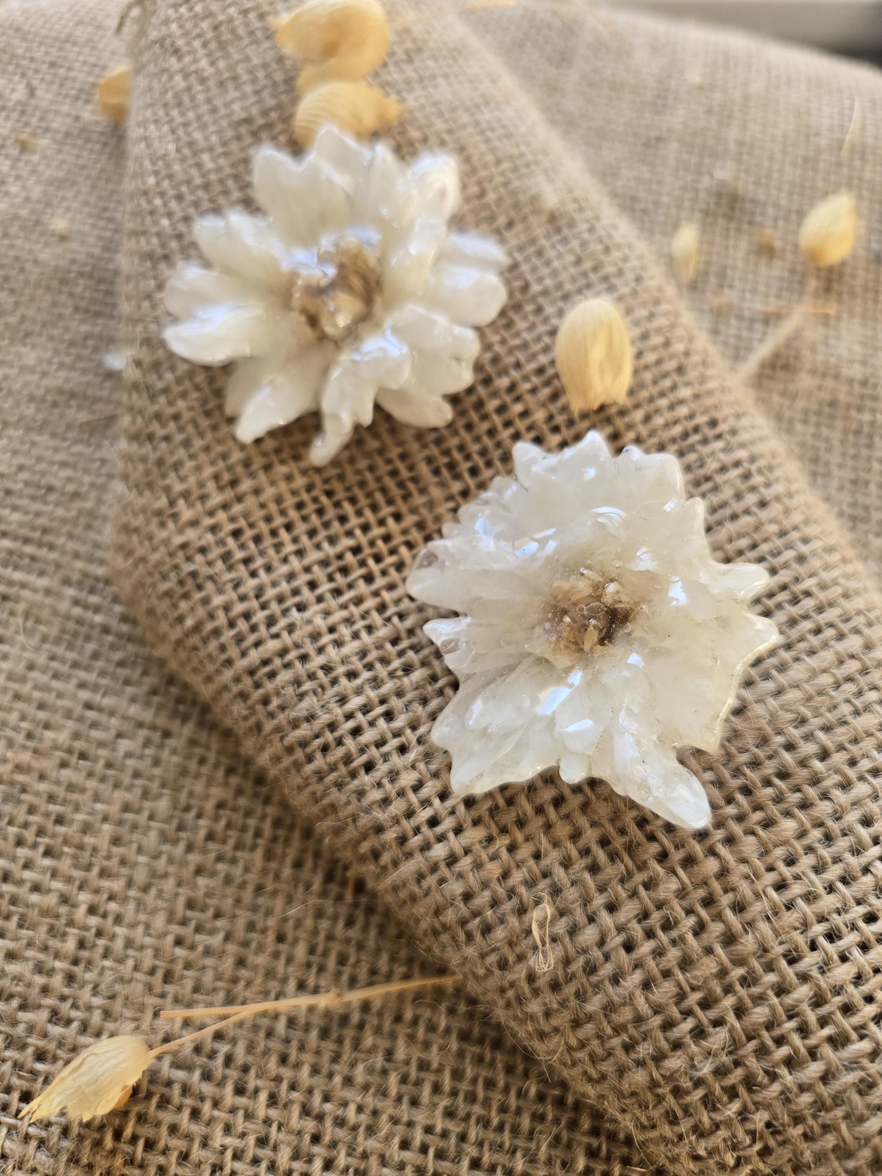 Boucles d'oreilles blanche, mariage, soirée