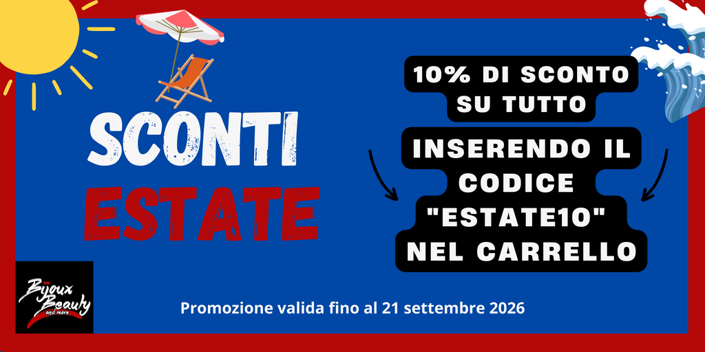 10% di sconto su tutto
INSERENDO IL CODICE
"ESTATE10" nel carrello
