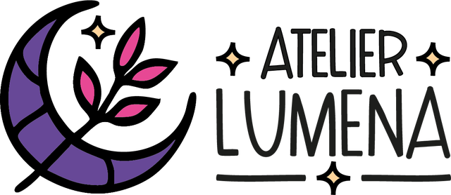 Logo façon vitrail de L'atelier Lumena