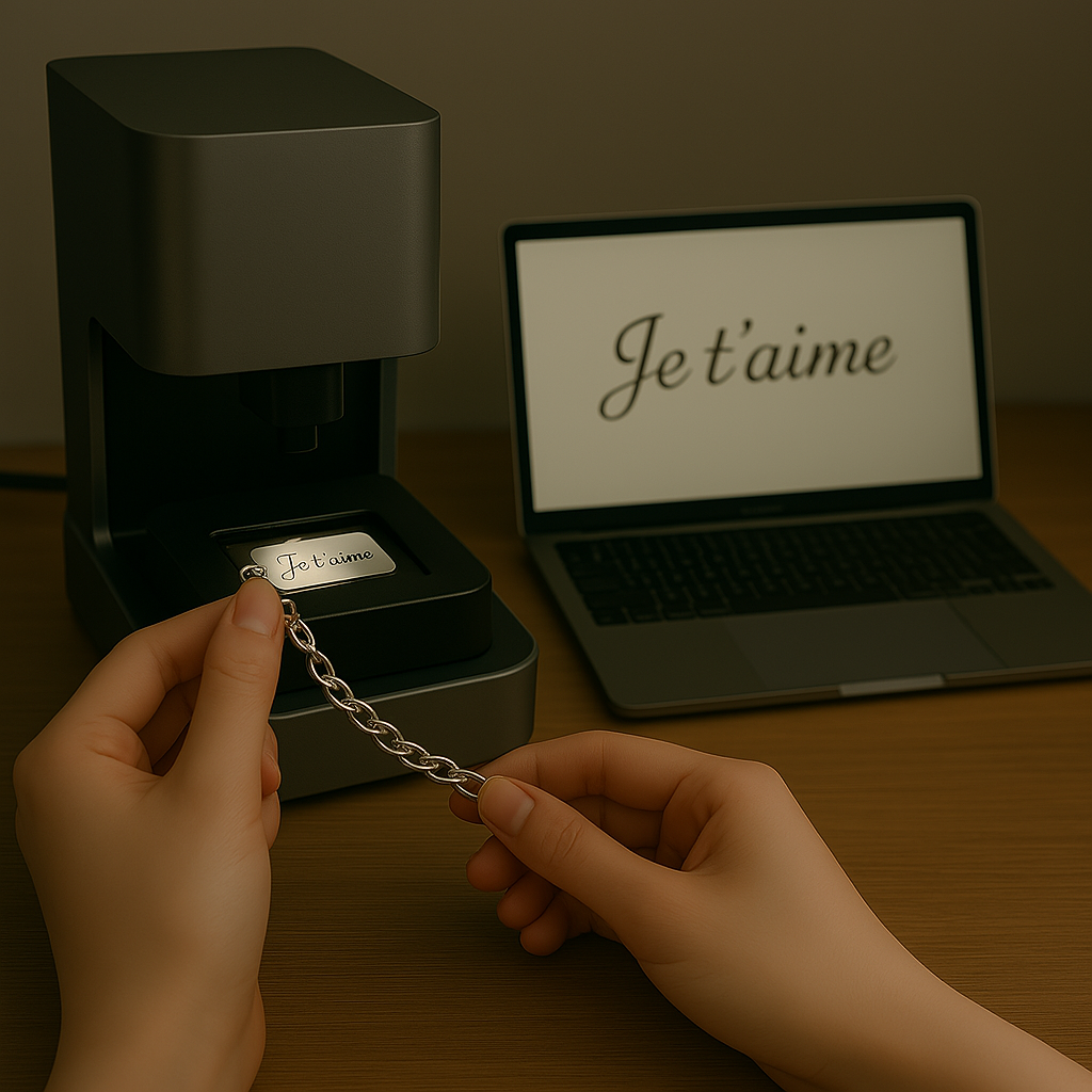 la gravure simple avec texte prénom ou date