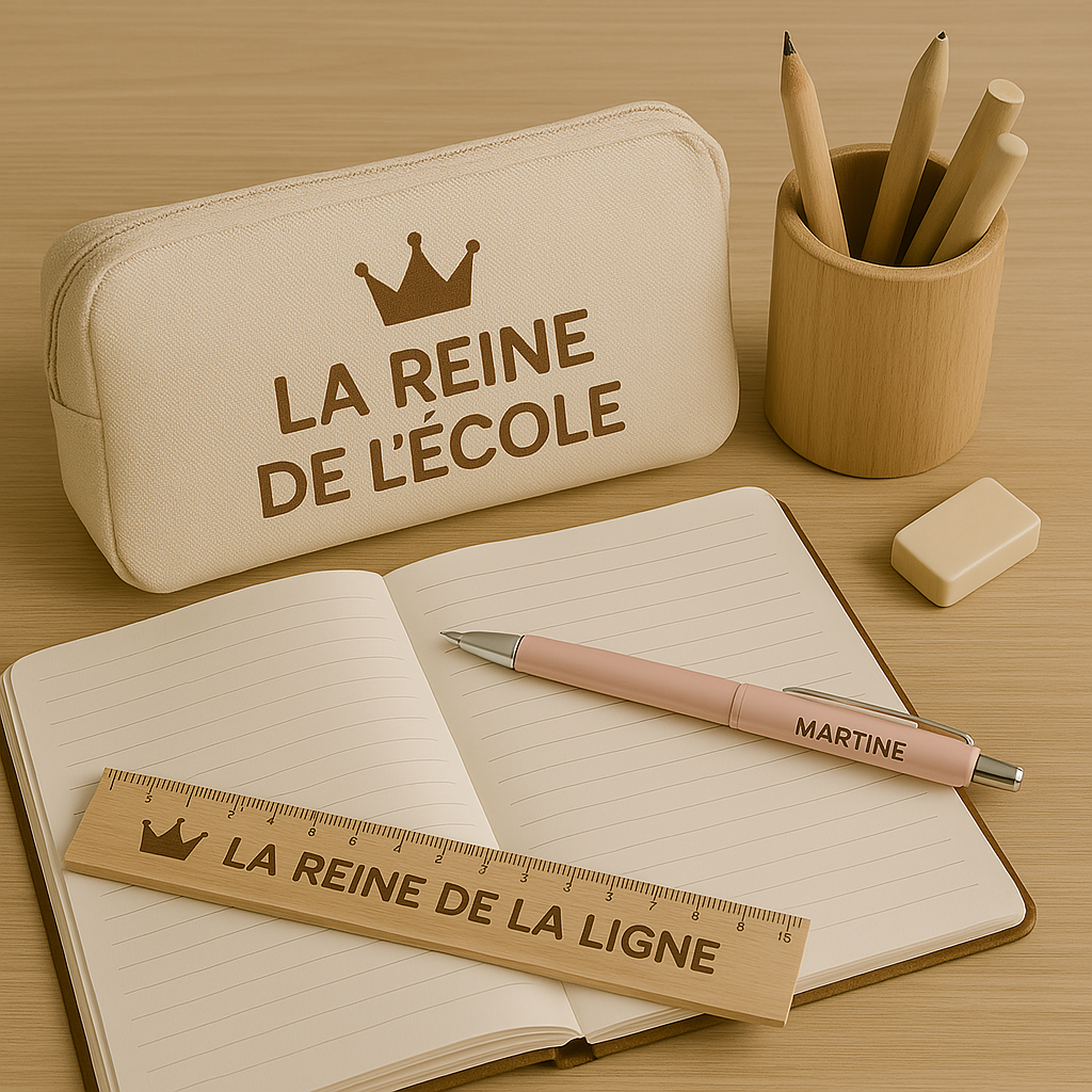 Découvrez des idées cadeaux scolaires : articles personnalisables et pratiques pour élèves, enseignants et étudiants, alliant utilité et originalité