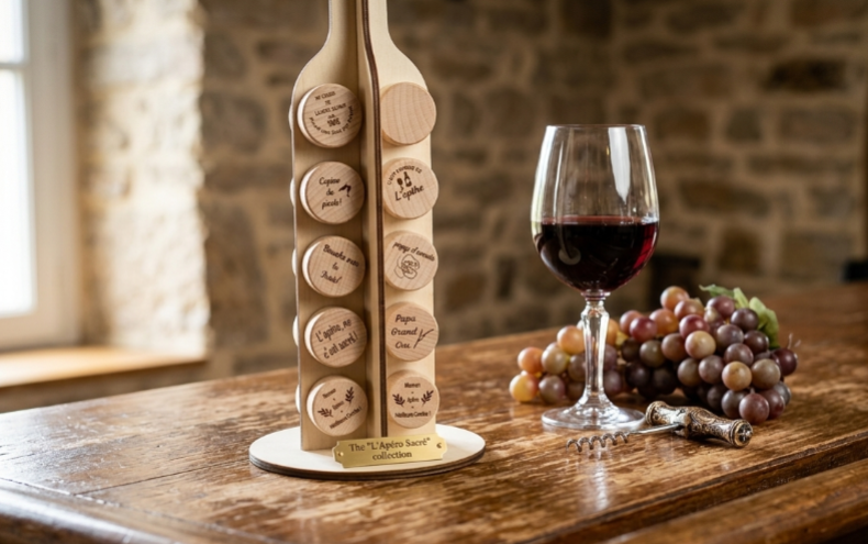 Découvrez une sélection unique de cadeaux personnalisés pour Monsieur, façonnés avec soin dans mon atelier en Sarthe.
