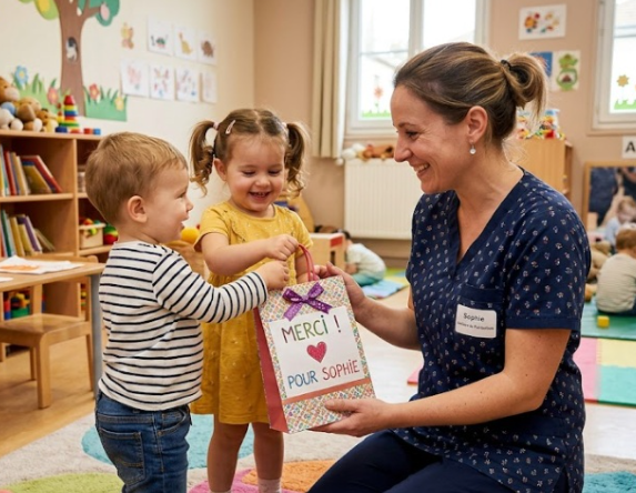 Idées cadeaux originales pour nounous, assistantes maternelles et auxiliaires de puériculture. Une sélection douce et mémorable pour célébrer la fin d'année.