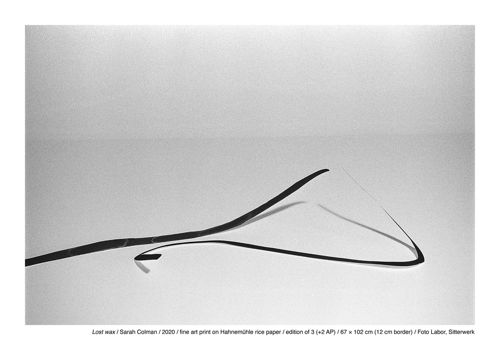 Lost wax / Sarah Colman / 2020 / fine art print on Hahnemühle rice paper / edition of 3 (+2 AP) / 67 × 102 cm (12 cm border) / printed at Foto Labor, Sitterwerk, St. Gallen
