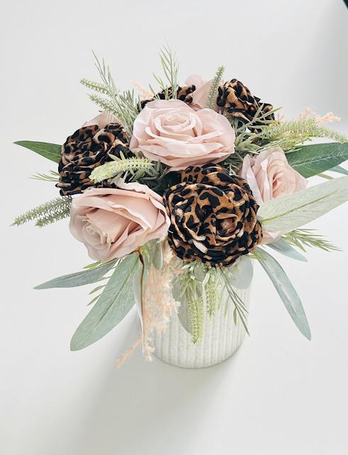Leopard print bouquet, faux flower