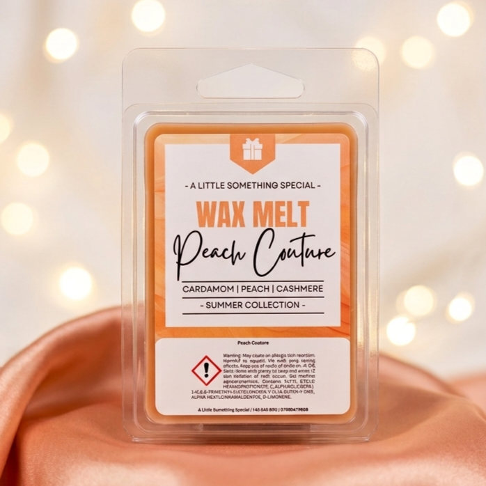 Wax Melt of the Month | Peach Couture

This month's signature scent is a personal favourite and upcoming best seller.  A soft, sun-drenched blend that is fresh, flirty and effortlessly chic. 
