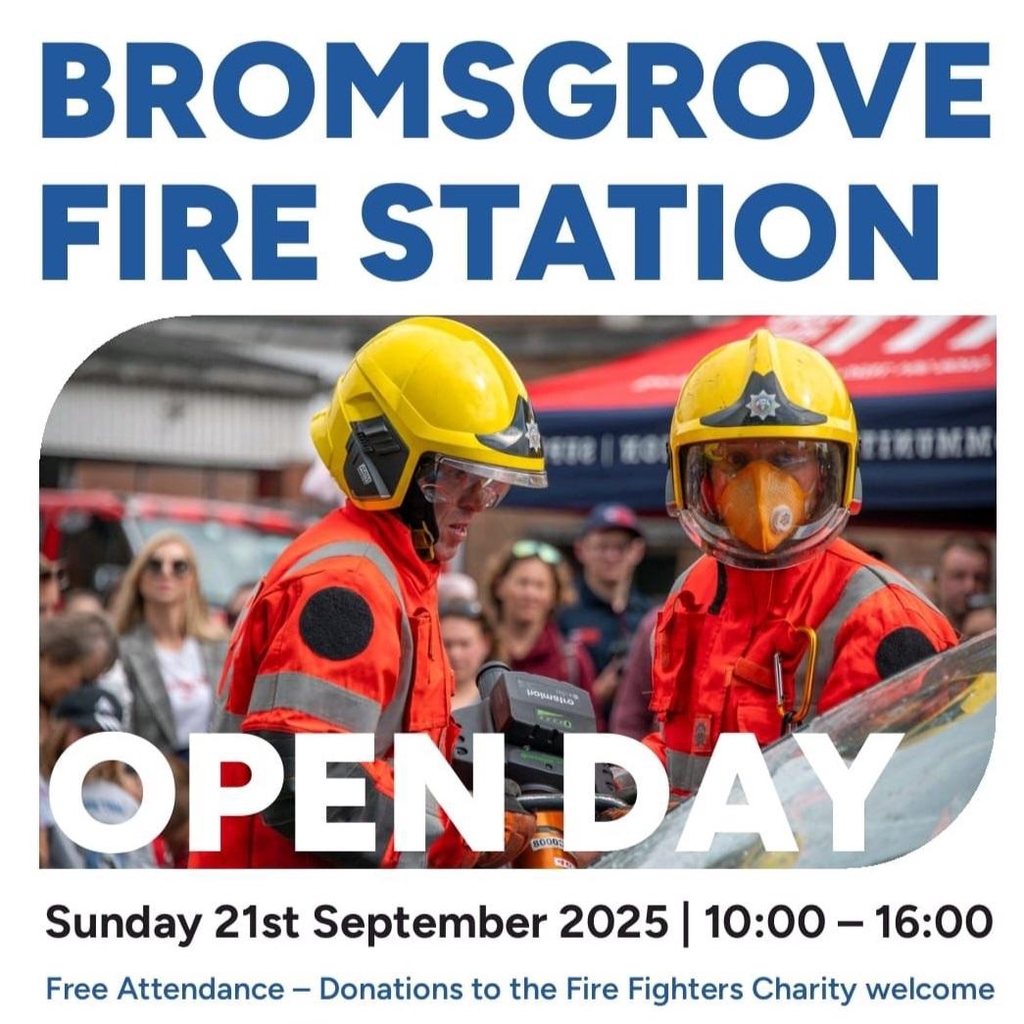SUNDAY 21ST SEPT | OPEN DAY

Get ready for a day of fun for all ages, BROMSGROVE FIRE STATION OPEN DAY is set to be an event you won't want to miss! 