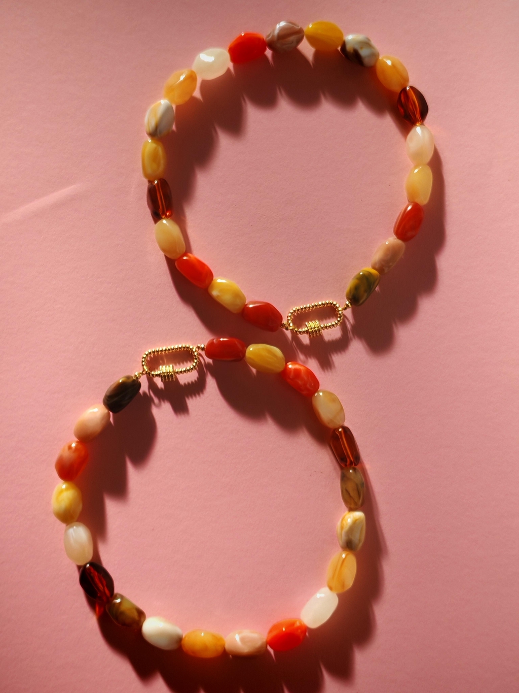 Collier multicolore imitation pierre – Perles acrylique 2 cm | Atelier Madame Amour