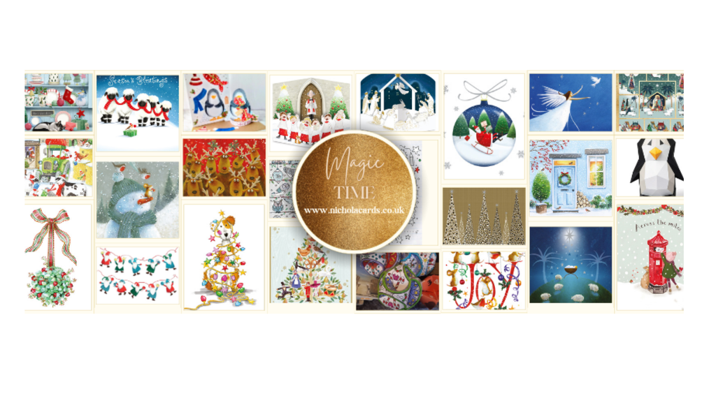 Cover images of the full Christmas Lilac Tree Designs range for 2025. Including snowmen, robins, nativity, sheep and more