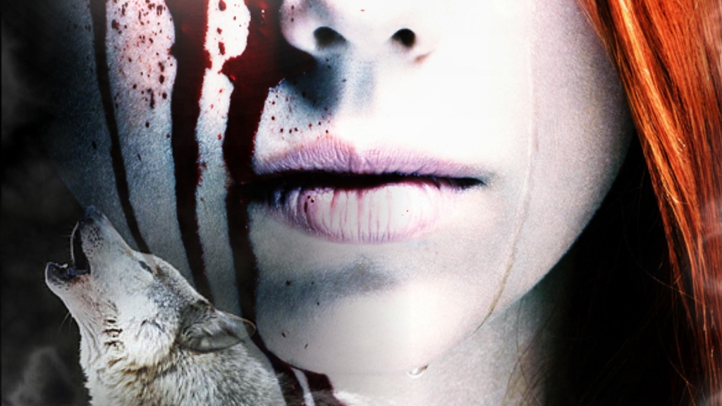 Image shows the partial face o a red-haired woman and a wolf, promoting the Eye of the Storm werewolf series by Dianna Hardy.