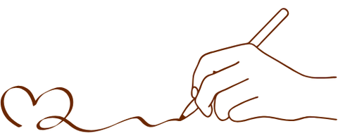 En style monoligne, une main avec une pluie qui dessine un cœur.