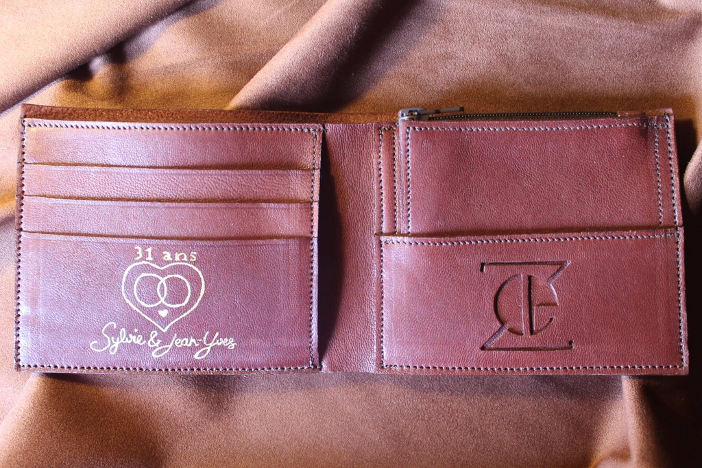 Portefeuille personnalisé pour Noces de Basane
