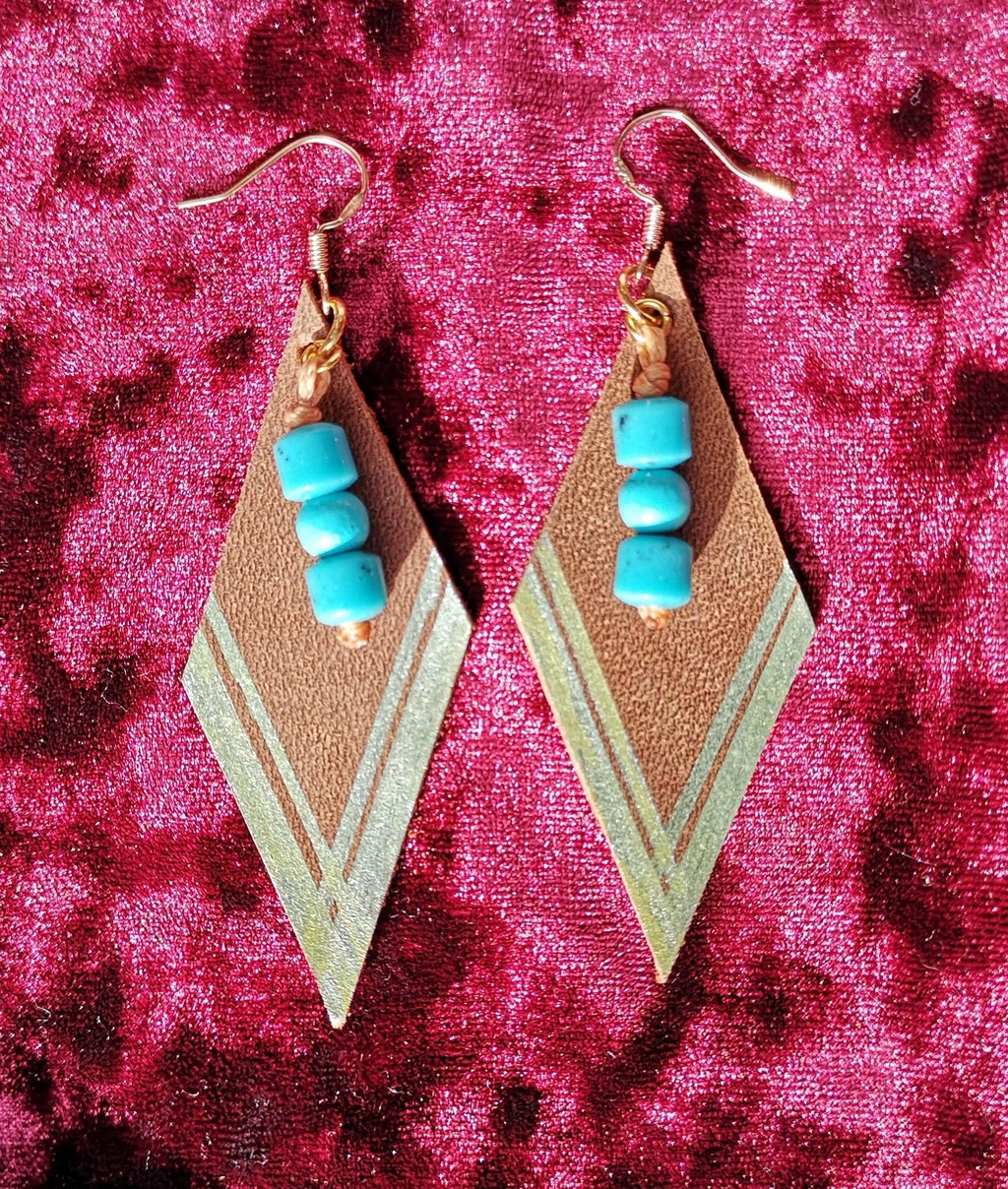 Earrings, silver, 925 silver, silver findings, leather earrings, gold plated silver, leather, jewelry, earring