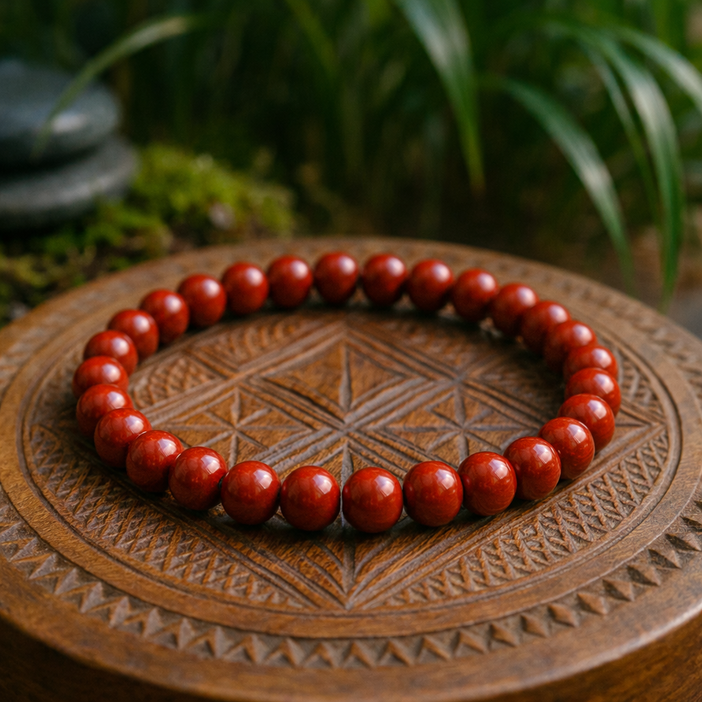 Bracelet Jaspe rouge 8 mm - "protection contre énergies néfastes"